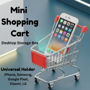 Mini Grocery Shopping Cart, Storage Box for Smartphones & Stationary