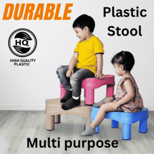 Durable Plastic Stool - Compact & Multi-Purpose - Assorted Colors