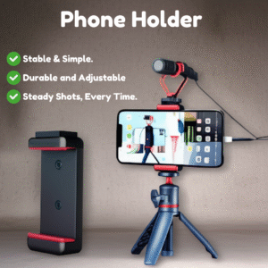 Adjustable Phone Holder Grip with Cold Shoe and 1/4" Screw