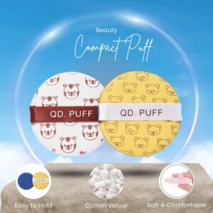 2-Piece Makeup Compact Puff Multicolour 5cm