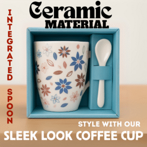 Stylish Coffee Cup with Spoon for Convenient Brewing