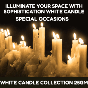 Illuminate Your Space with Sophistication White Candle Collection 25Gm