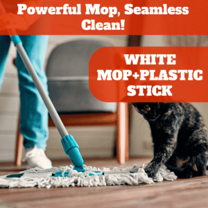 WHITE MOP+PLASTIC STICK
