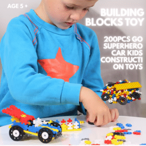 Building Blocks Toy - 200Pcs Go Superhero Car Kids Construction Toys, Creative Learning Resources And Stem Play For Home And Travel - Girls And Boys Toys Age 5 Plus