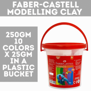 Faber-Castell MODELLING CLAY 250GM 10 COLORS X 25GM IN A PLASTIC BUCKET
