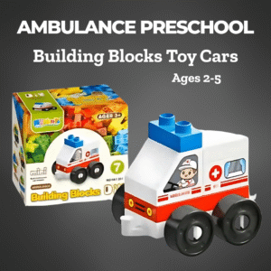 New Kids Early Education Easy Assembling Building Blocks Toy Cars Cute and Fetching City Transportation Vehicle Series Ambulance Preschool Boys and Girls Ages 2-5