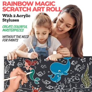 Rainbow Magic Scratch Art Roll with 2 Acrylic Styluses